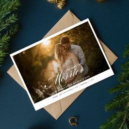 Tarjeta Festiva Elegante Foto de Embarazo The More The Merrier