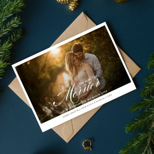 Tarjeta Festiva Elegante Foto de Embarazo The More The Merrier