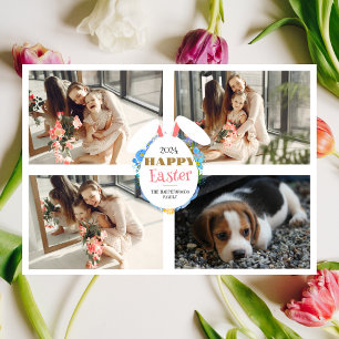 Tarjeta Festiva Elegante foto de Familia de Huevos de Semana Santa