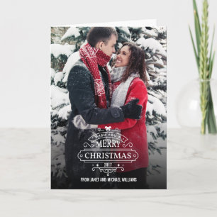 Tarjeta Festiva Elegante foto de feriado de Navidades caprichosos