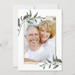 Tarjeta Festiva Elegante foto de feriado de Navidades de invierno