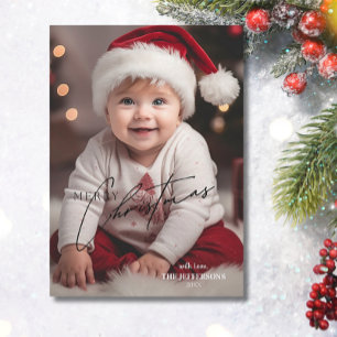 Tarjeta Festiva Elegante foto de feriado navideño