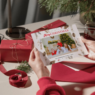 Tarjeta Festiva Elegante foto de invierno color agua Pastel