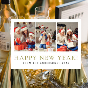 Tarjeta Festiva Elegante foto de la familia de Año Nuevo Feliz