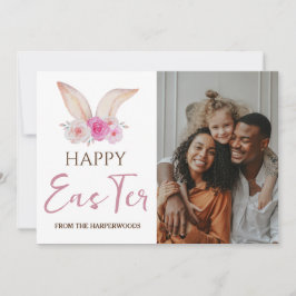 Tarjeta Festiva Elegante foto de la familia Eggs de Pascua