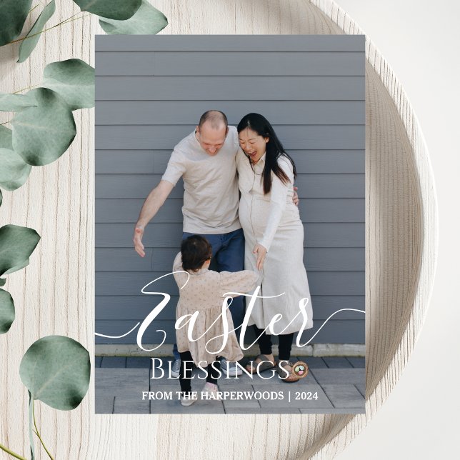 Tarjeta Festiva Elegante foto de la familia Eggs de Pascua (Subido por el creador)