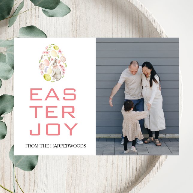 Tarjeta Festiva Elegante foto de la familia Eggs de Pascua (Subido por el creador)