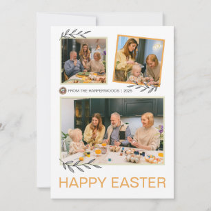 Tarjeta Festiva Elegante foto de la familia Happy Easter