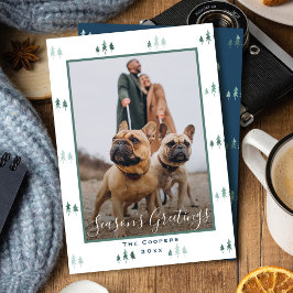 Tarjeta Festiva Elegante foto de la temporada de saludos en árbol 