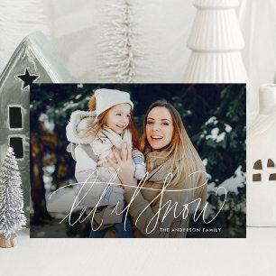 Tarjeta Festiva Elegante foto de Let it Snow