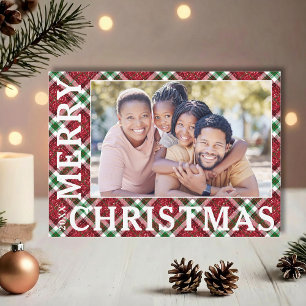 Tarjeta Festiva Elegante foto de Navidades colocados