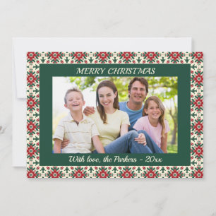 Tarjeta Festiva Elegante foto de Navidades de cuadros tradicionale