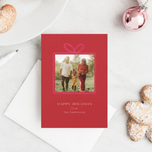 Tarjeta Festiva Elegante foto de Navidades "Felices Fiestas" de os