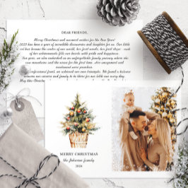 Tarjeta Festiva Elegante foto de revisión familiar anual de navida