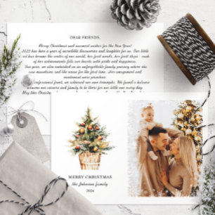 Tarjeta Festiva Elegante foto de revisión familiar anual de navida