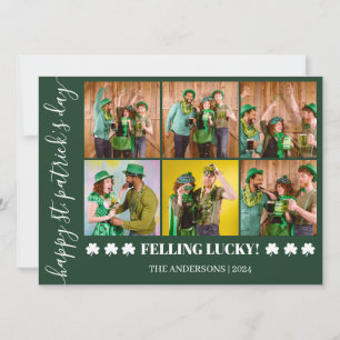 Tarjeta Festiva Elegante foto de Shamrock St. Patrick's Day Family