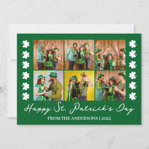 Tarjeta Festiva Elegante foto de Shamrock St. Patrick's Day Family