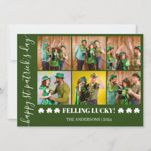 Tarjeta Festiva Elegante foto de Shamrock St. Patrick's Day Family