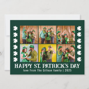 Tarjeta Festiva Elegante foto de Shamrock St. Patrick's Day Family