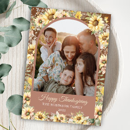 Tarjeta Festiva Elegante foto del Día de Acción de Gracias del oto
