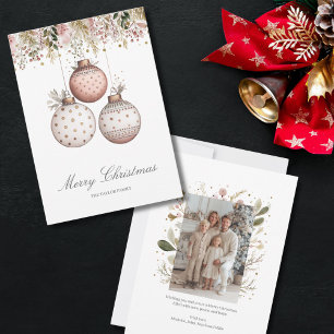 Tarjeta Festiva Elegante foto familiar de Navidades de la vegetaci