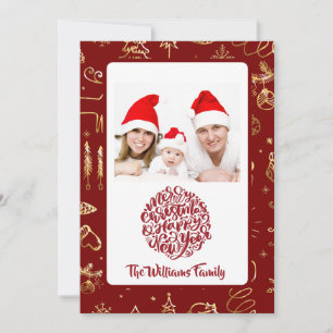 Tarjeta Festiva Elegante foto familiar personalizada