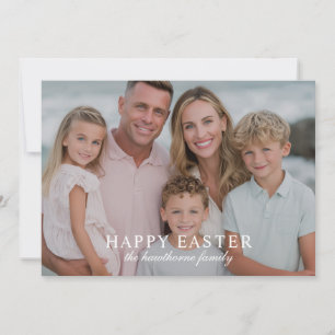 Tarjeta Festiva Elegante Foto Feliz Pascua