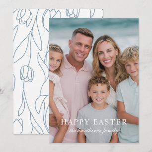 Tarjeta Festiva Elegante Foto Feliz Pascua