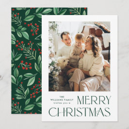 Tarjeta Festiva Elegante foto Minimalista del saludo navideño