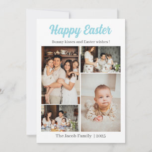 Tarjeta Festiva Elegante foto Minimalista feliz Pascua 4 de la fam