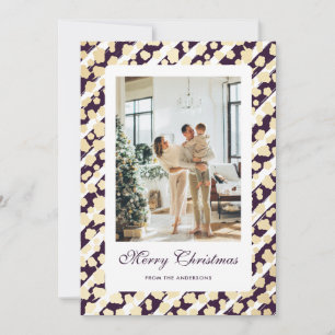 Tarjeta Festiva Elegante foto moderna color morado blanco morado F