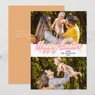 Tarjeta Festiva Elegante Foto Moderna Minimalista Feliz Pascua 2