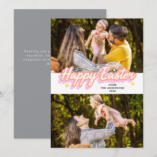 Tarjeta Festiva Elegante Foto Moderna Minimalista Feliz Pascua 2