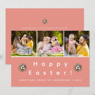 Tarjeta Festiva Elegante Foto Moderna Minimalista Feliz Pascua 3