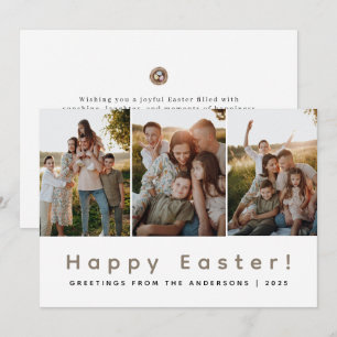 Tarjeta Festiva Elegante Foto Moderna Minimalista Feliz Pascua 3