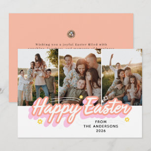 Tarjeta Festiva Elegante Foto Moderna Minimalista Feliz Pascua 3