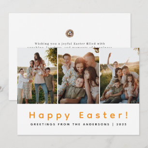 Tarjeta Festiva Elegante foto moderna minimalista Feliz Pascua 3