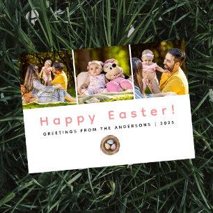 Tarjeta Festiva Elegante Foto Moderna Minimalista Feliz Pascua 3