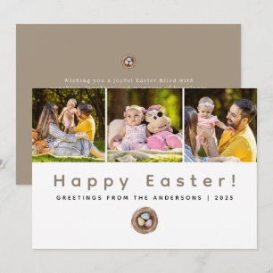 Tarjeta Festiva Elegante Foto Moderna Minimalista Feliz Pascua 3