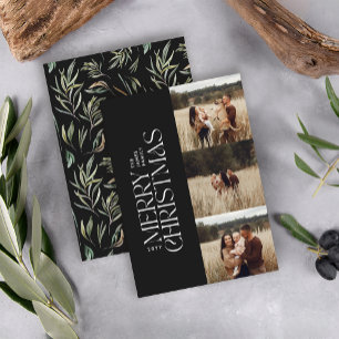 Tarjeta Festiva Elegante foto moderna minimalista multi foto botán