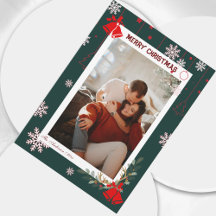 Elegante foto navideña con flor de copo de nieve