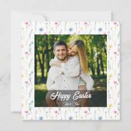 Tarjeta Festiva Elegante Foto Personalizada Feliz Pascua