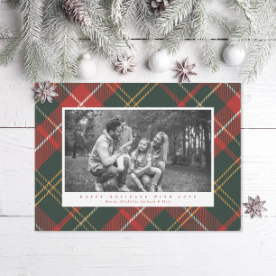 Tarjeta Festiva Elegante foto tradicional de color rojo y verde