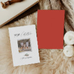 Tarjeta Festiva Elegante foto tradicional del arco rojo<br><div class="desc">Elegante y moderno guión múltiple del arco rojo tradicional y tipografía serif Feria de Navidad tarjeta de vacaciones.</div>