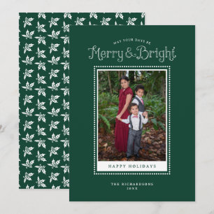 Tarjeta Festiva Elegante Foto Verde Brillante Alegre
