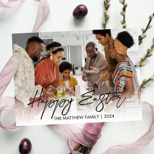 Tarjeta Festiva Elegante fotografía de la familia de la tipografía