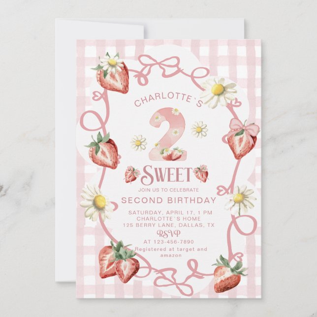 Tarjeta Festiva Elegante fresa acuarela biTarjeta de vacaciones pl (Anverso)