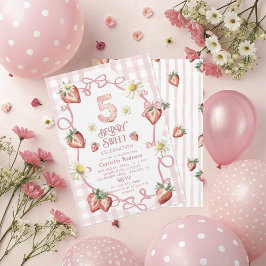 Tarjeta Festiva Elegante fresa acuarela biTarjeta de vacaciones pl