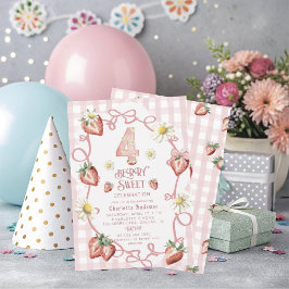 Tarjeta Festiva Elegante fresa acuarela biTarjeta de vacaciones pl