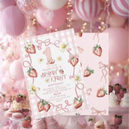 Tarjeta Festiva Elegante fresa acuarela biTarjeta de vacaciones pl